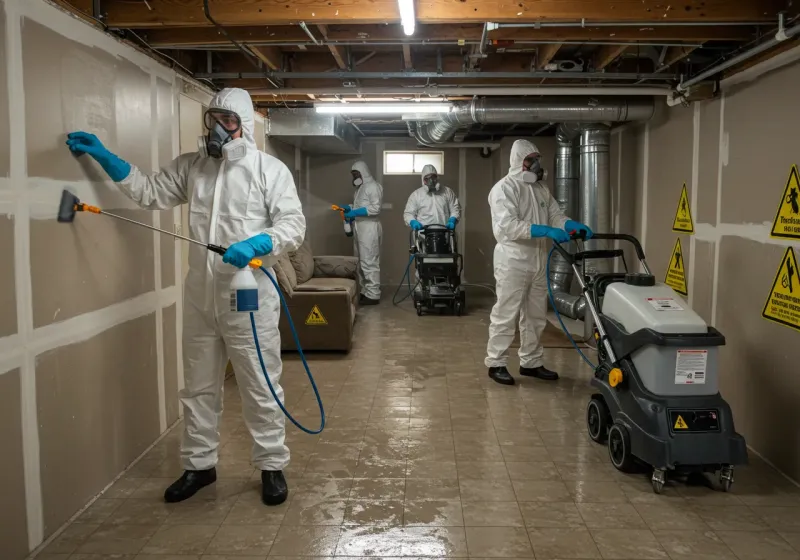 Basement Moisture Removal and Structural Drying process in Saint James, NY